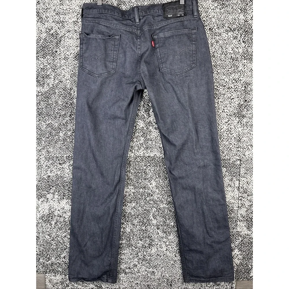 Levis 514 Mens Jeans 34‎ X 36 (Actual 34 X 33) Straight Gray
